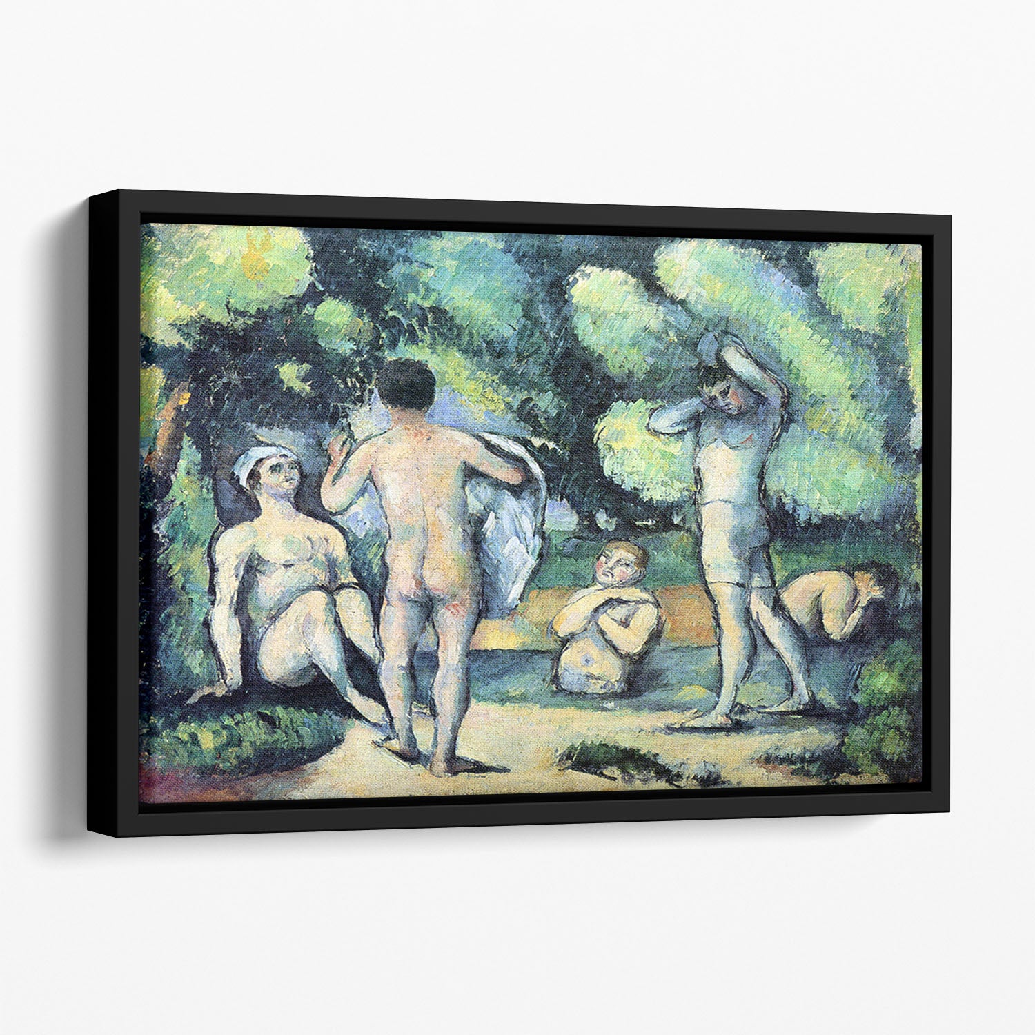 Bathers 3 by Cezanne Floating Framed Canvas - Canvas Art Rocks - 1