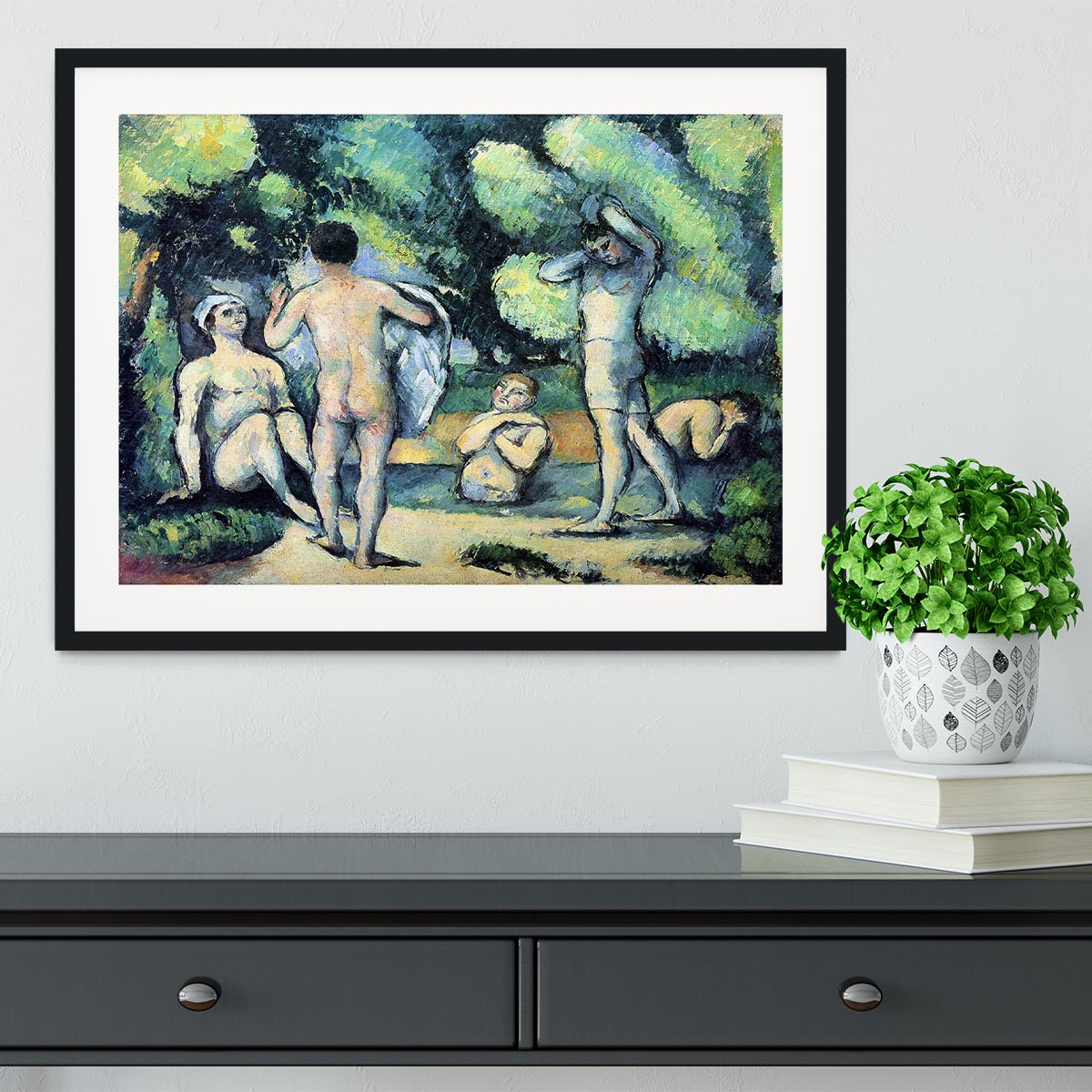 Bathers 3 by Cezanne Framed Print - Canvas Art Rocks - 1