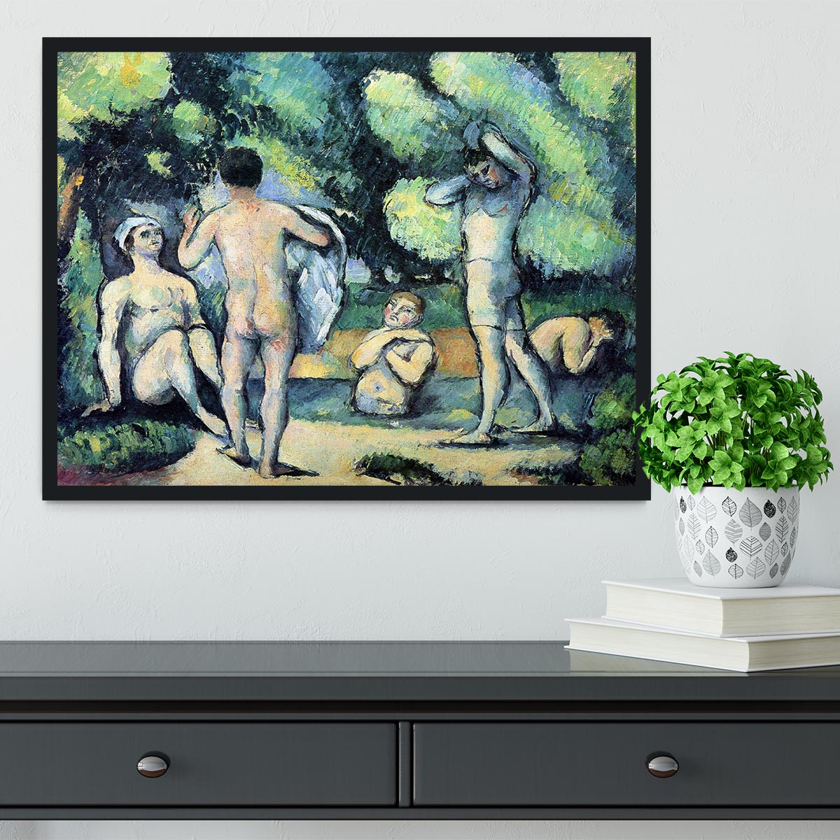 Bathers 3 by Cezanne Framed Print - Canvas Art Rocks - 2