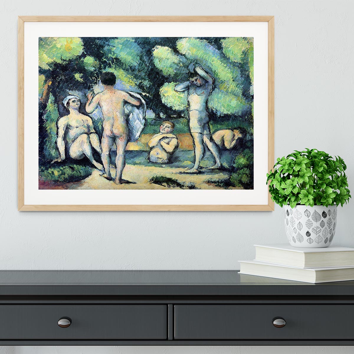 Bathers 3 by Cezanne Framed Print - Canvas Art Rocks - 3
