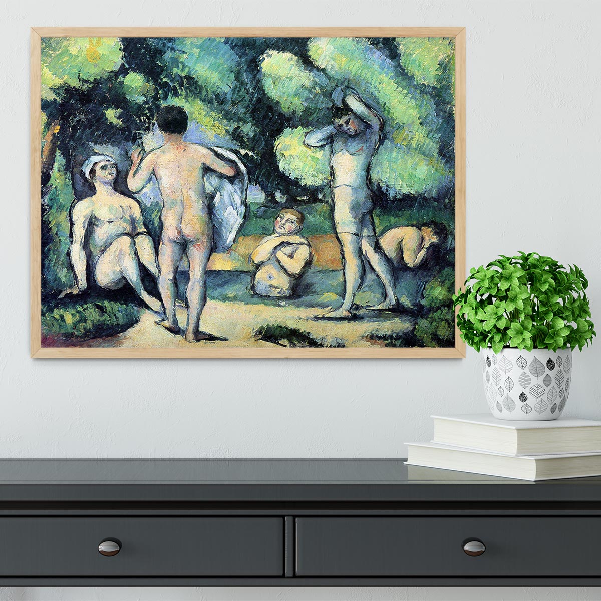 Bathers 3 by Cezanne Framed Print - Canvas Art Rocks - 4