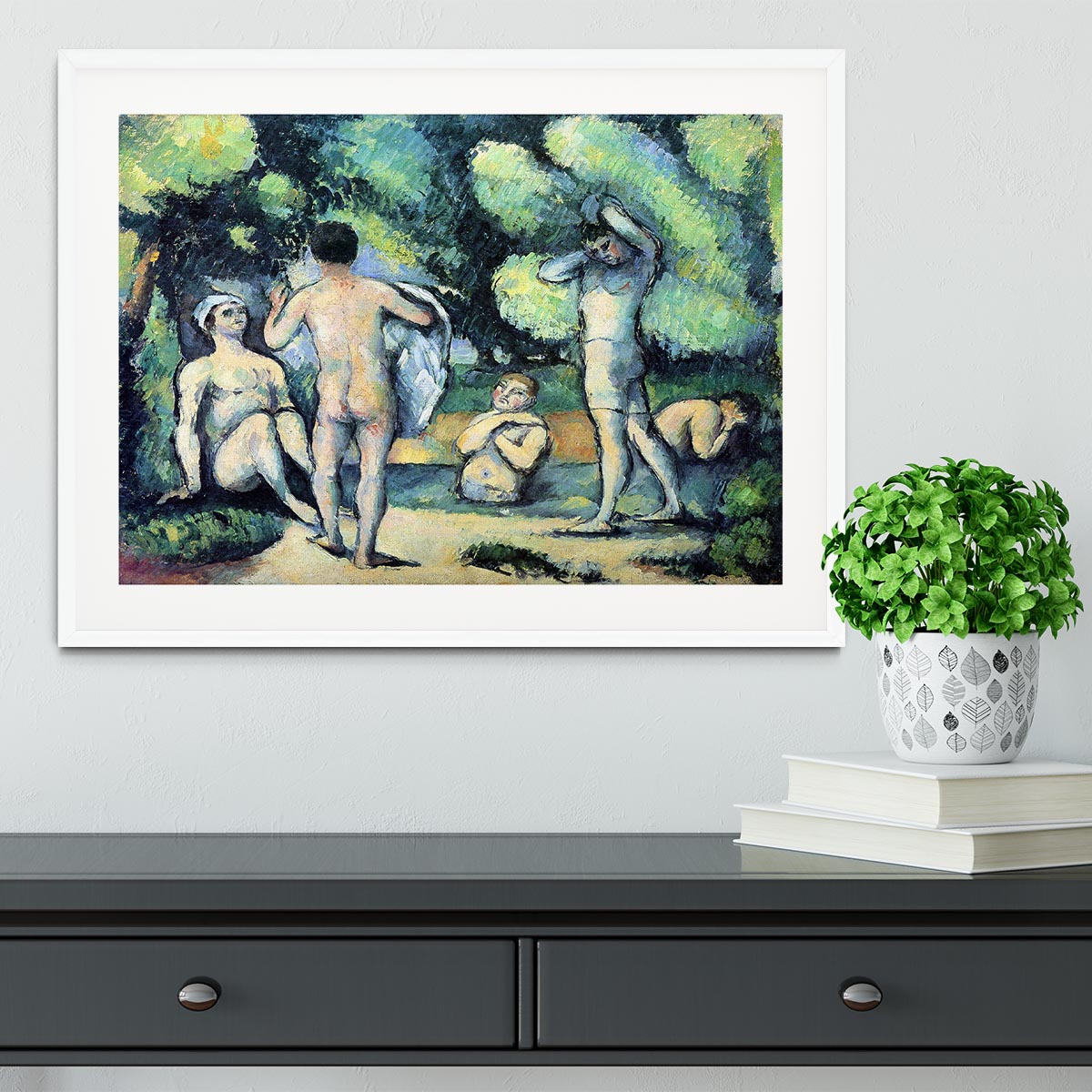Bathers 3 by Cezanne Framed Print - Canvas Art Rocks - 5