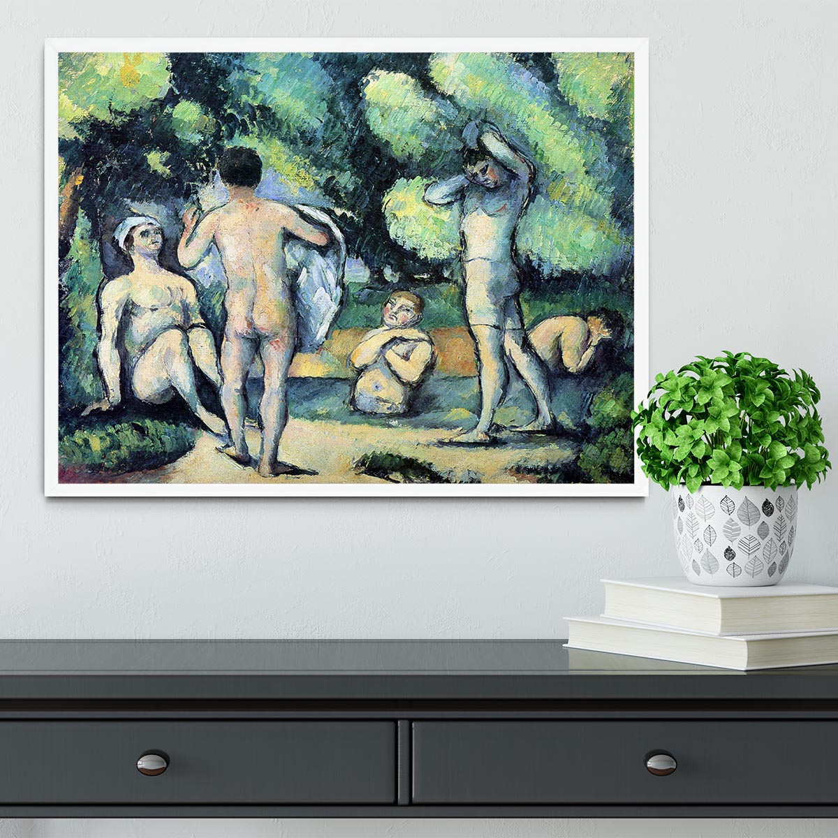Bathers 3 by Cezanne Framed Print - Canvas Art Rocks -6