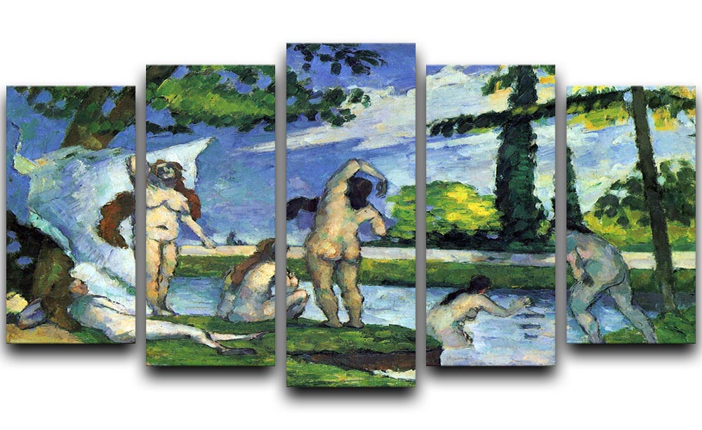 Bathers 4 by Cezanne 5 Split Panel Canvas - Canvas Art Rocks - 1