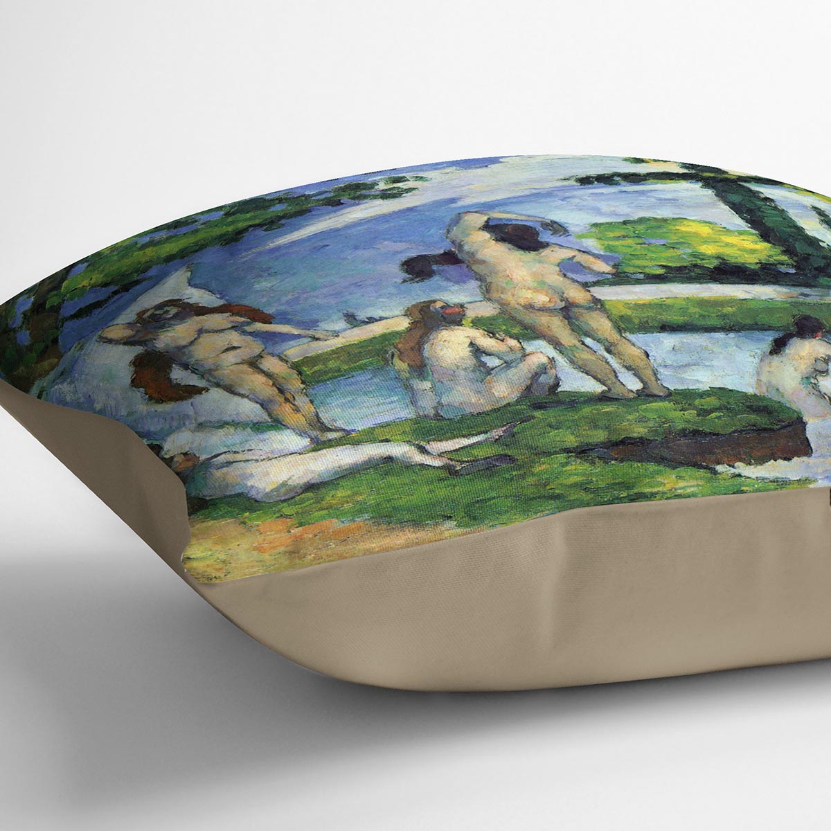 Bathers 4 by Cezanne Cushion - Canvas Art Rocks - 2