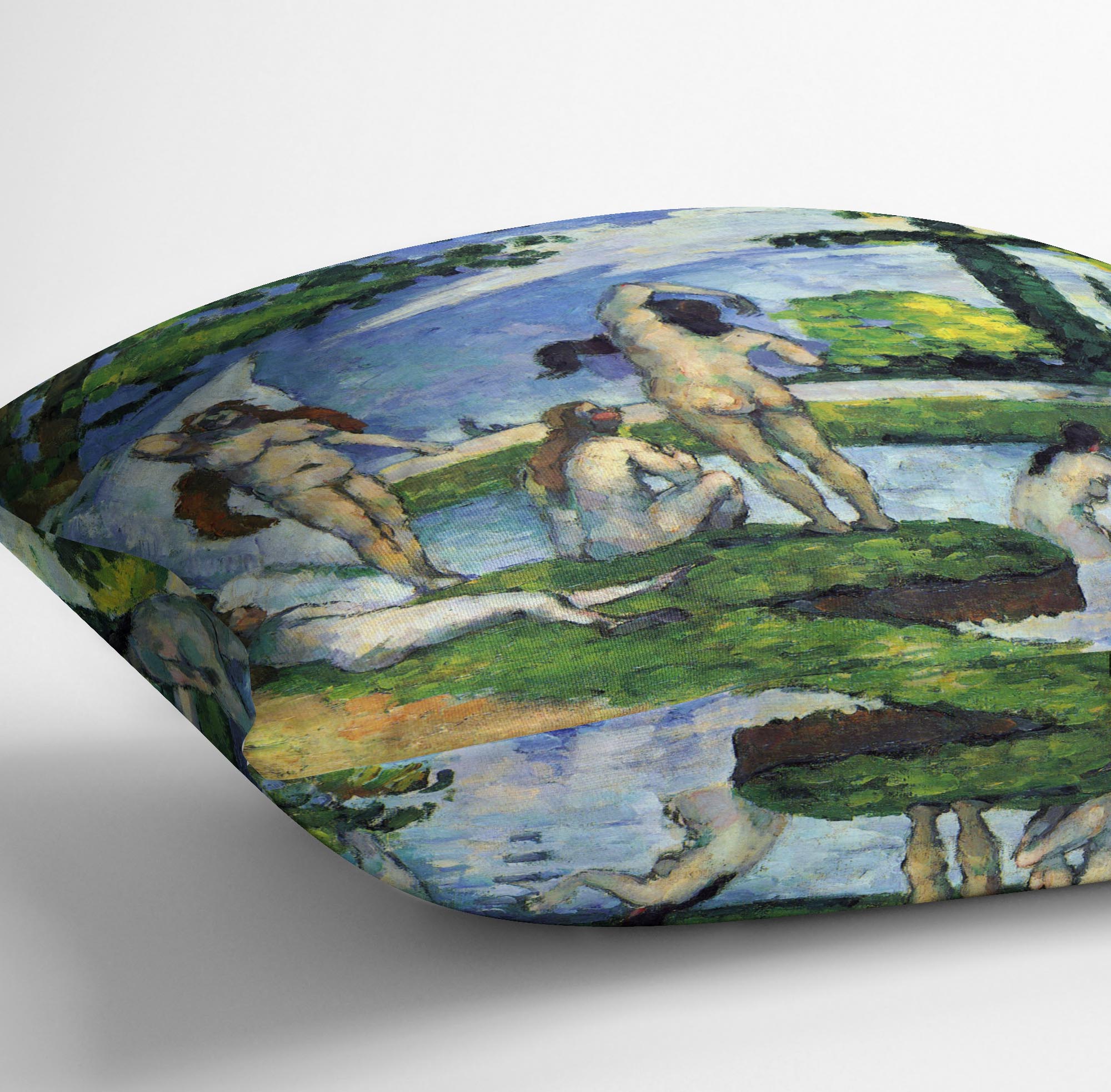 Bathers 4 by Cezanne Cushion - Canvas Art Rocks - 3