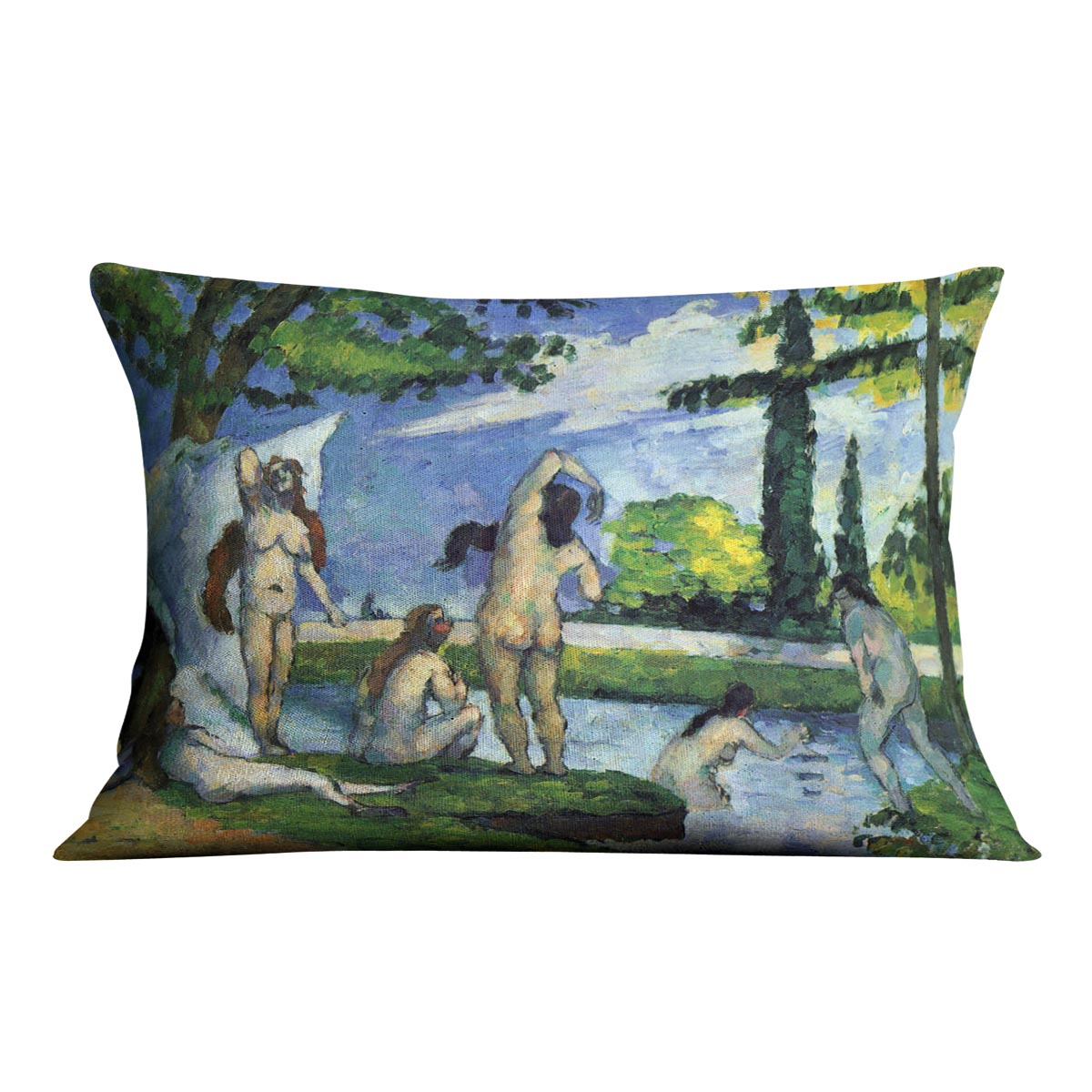 Bathers 4 by Cezanne Cushion - Canvas Art Rocks - 4