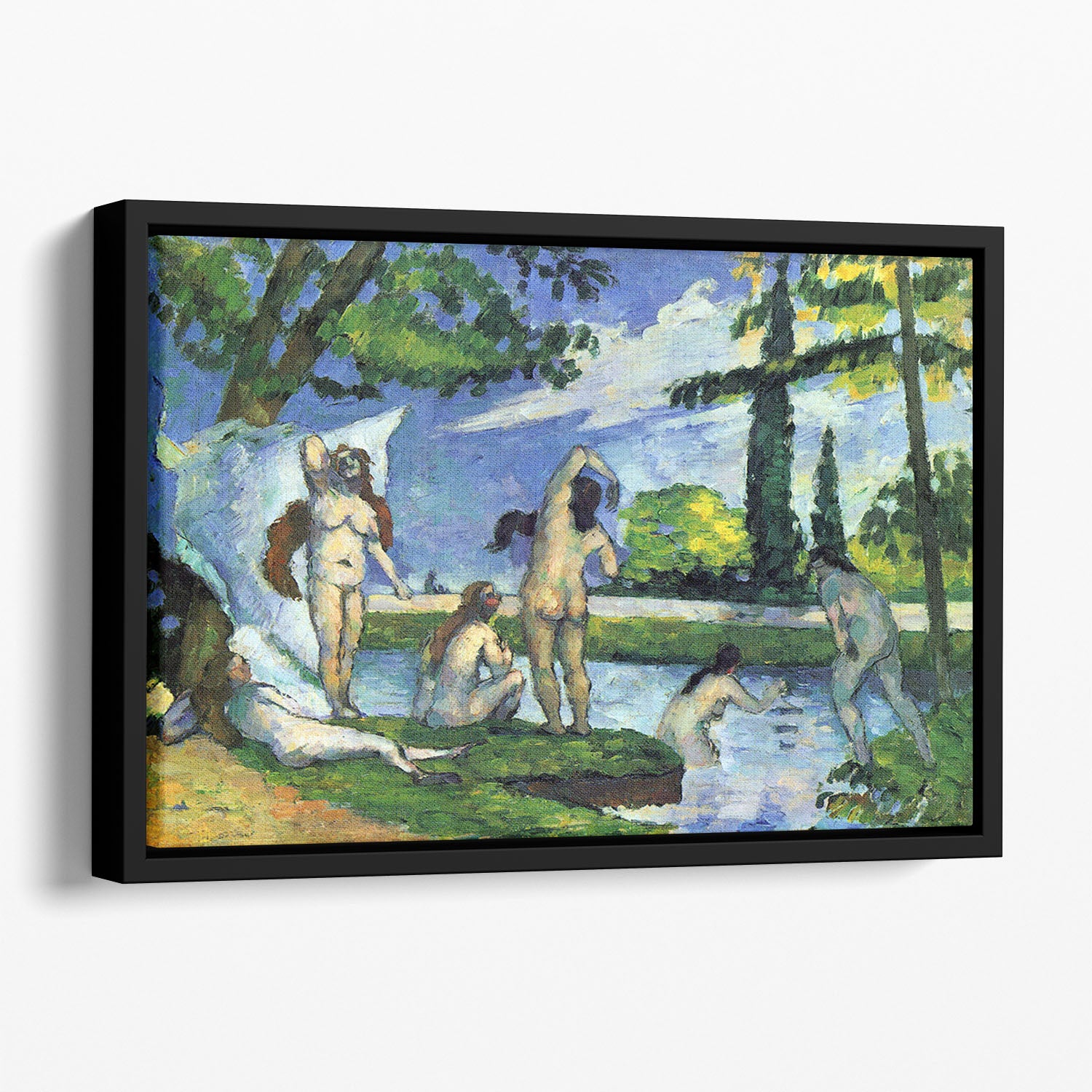 Bathers 4 by Cezanne Floating Framed Canvas - Canvas Art Rocks - 1