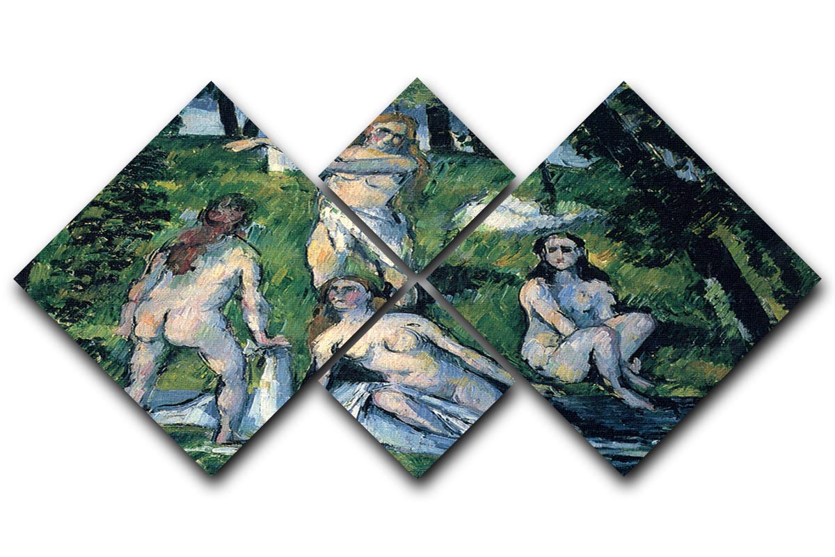 Bathers by Cezanne 4 Square Multi Panel Canvas - Canvas Art Rocks - 1