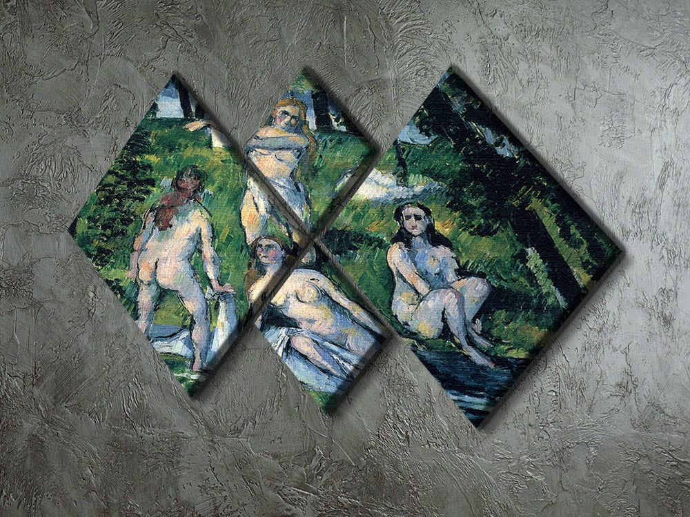 Bathers by Cezanne 4 Square Multi Panel Canvas - Canvas Art Rocks - 2