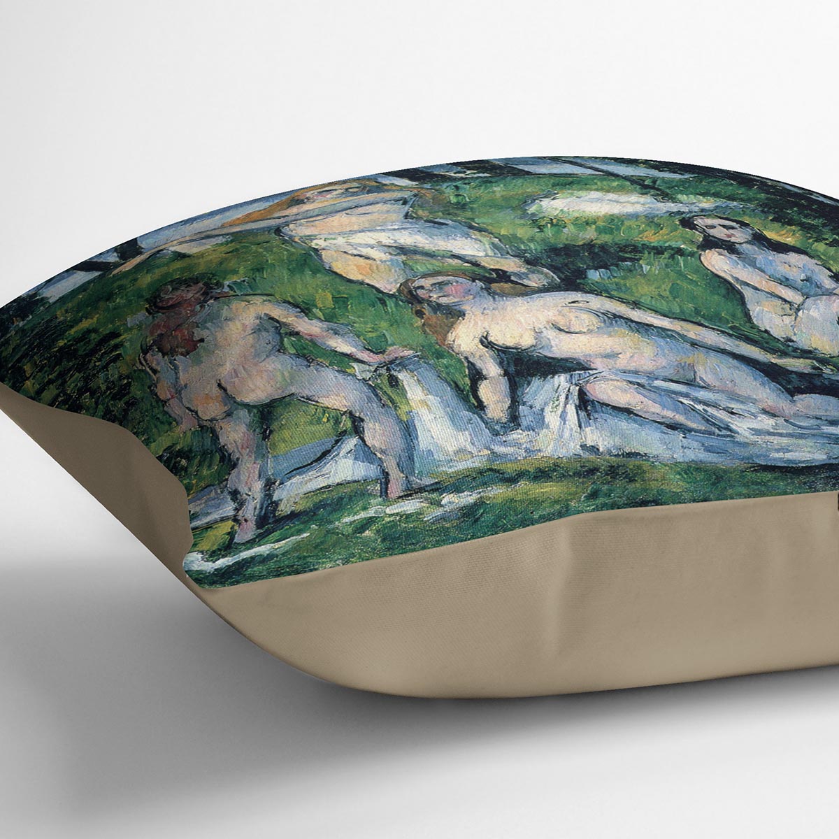 Bathers by Cezanne Cushion - Canvas Art Rocks - 2