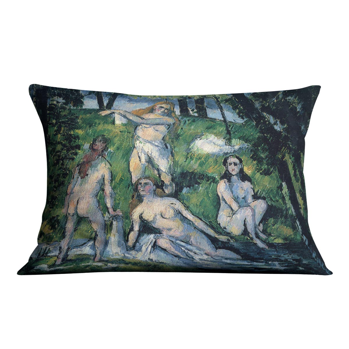 Bathers by Cezanne Cushion - Canvas Art Rocks - 4