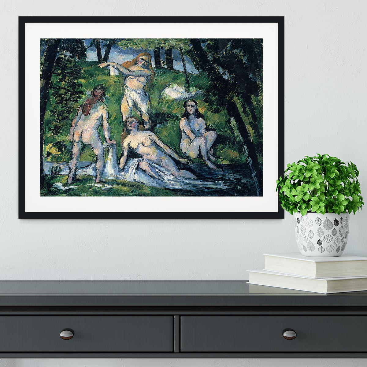 Bathers by Cezanne Framed Print - Canvas Art Rocks - 1