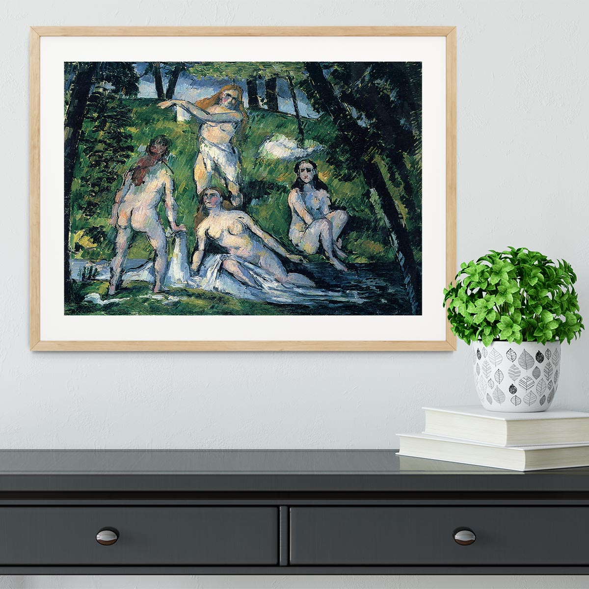 Bathers by Cezanne Framed Print - Canvas Art Rocks - 3