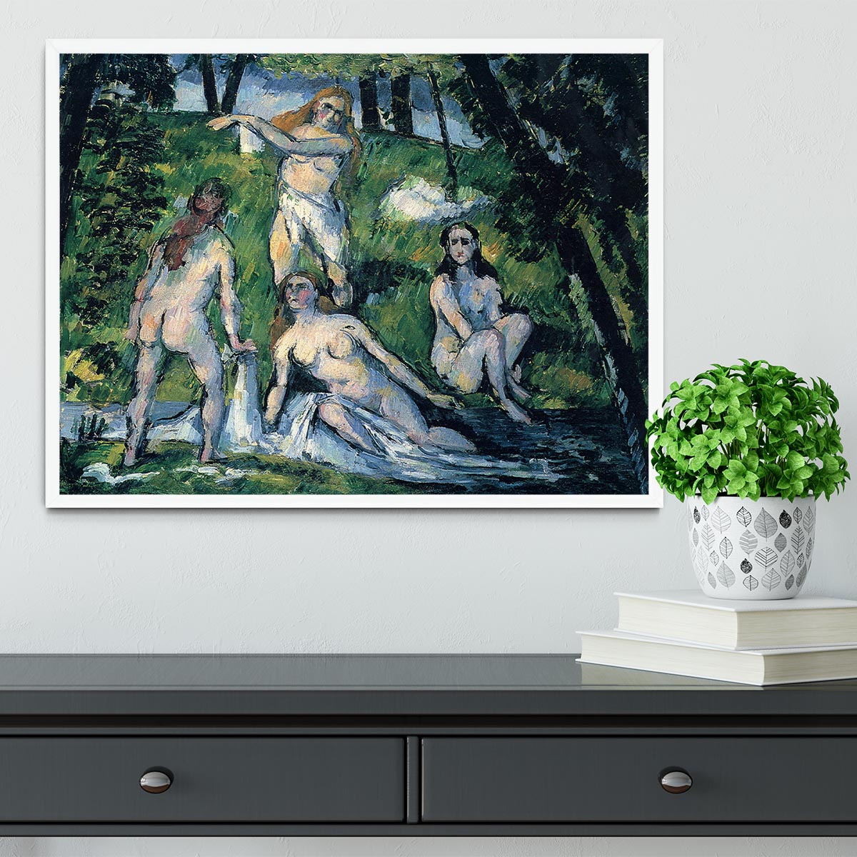 Bathers by Cezanne Framed Print - Canvas Art Rocks -6