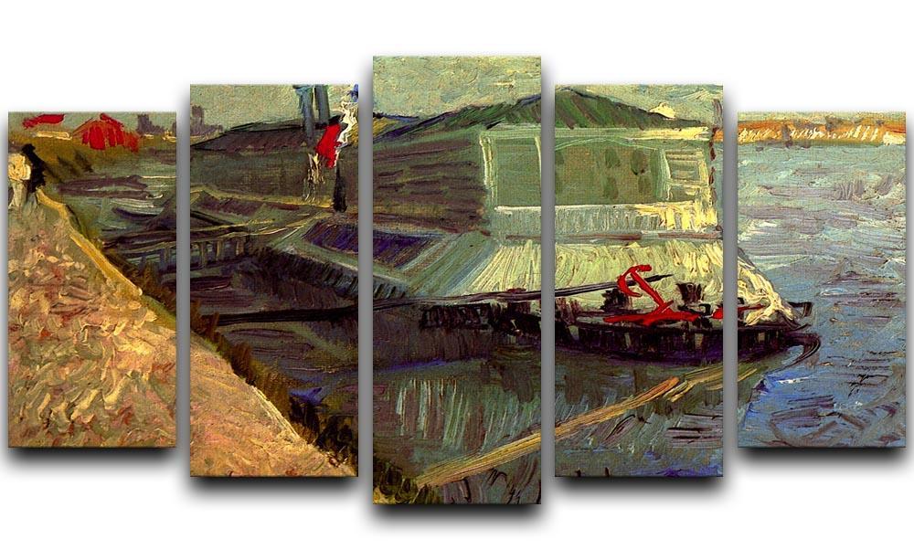 Bathing Float on the Seine at Asniere by Van Gogh 5 Split Panel Canvas  - Canvas Art Rocks - 1