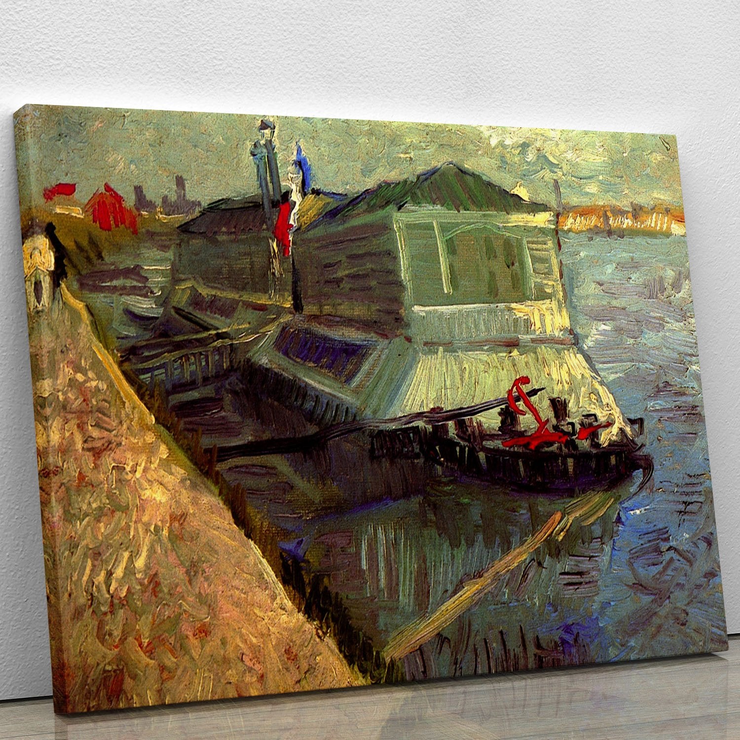 Bathing Float on the Seine at Asniere by Van Gogh Canvas Print or Poster