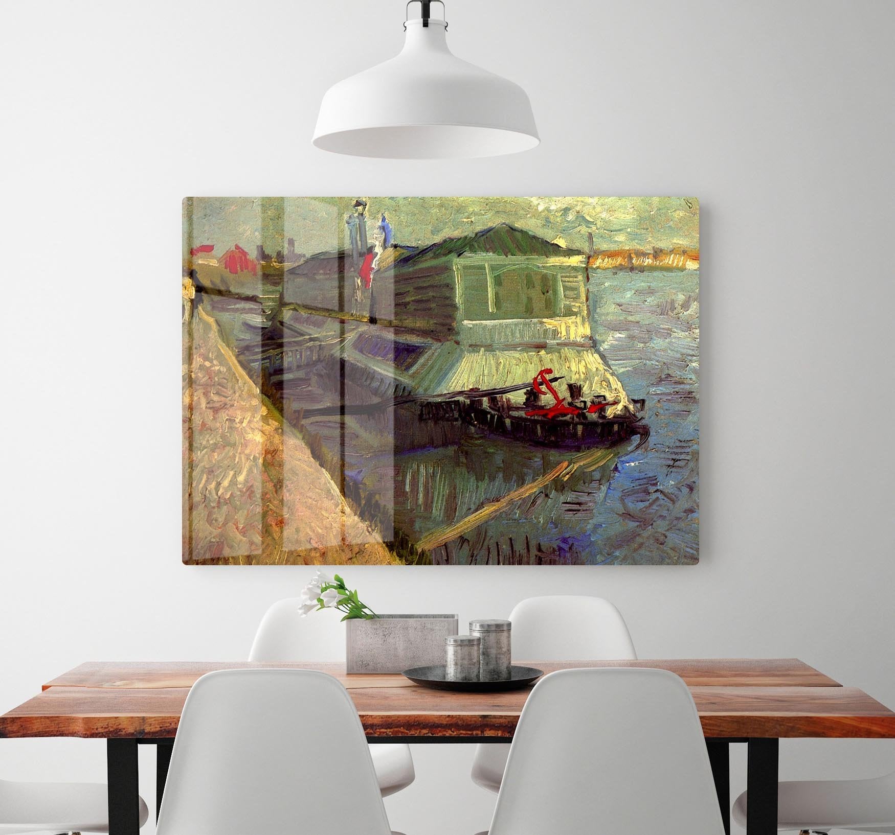 Bathing Float on the Seine at Asniere by Van Gogh HD Metal Print