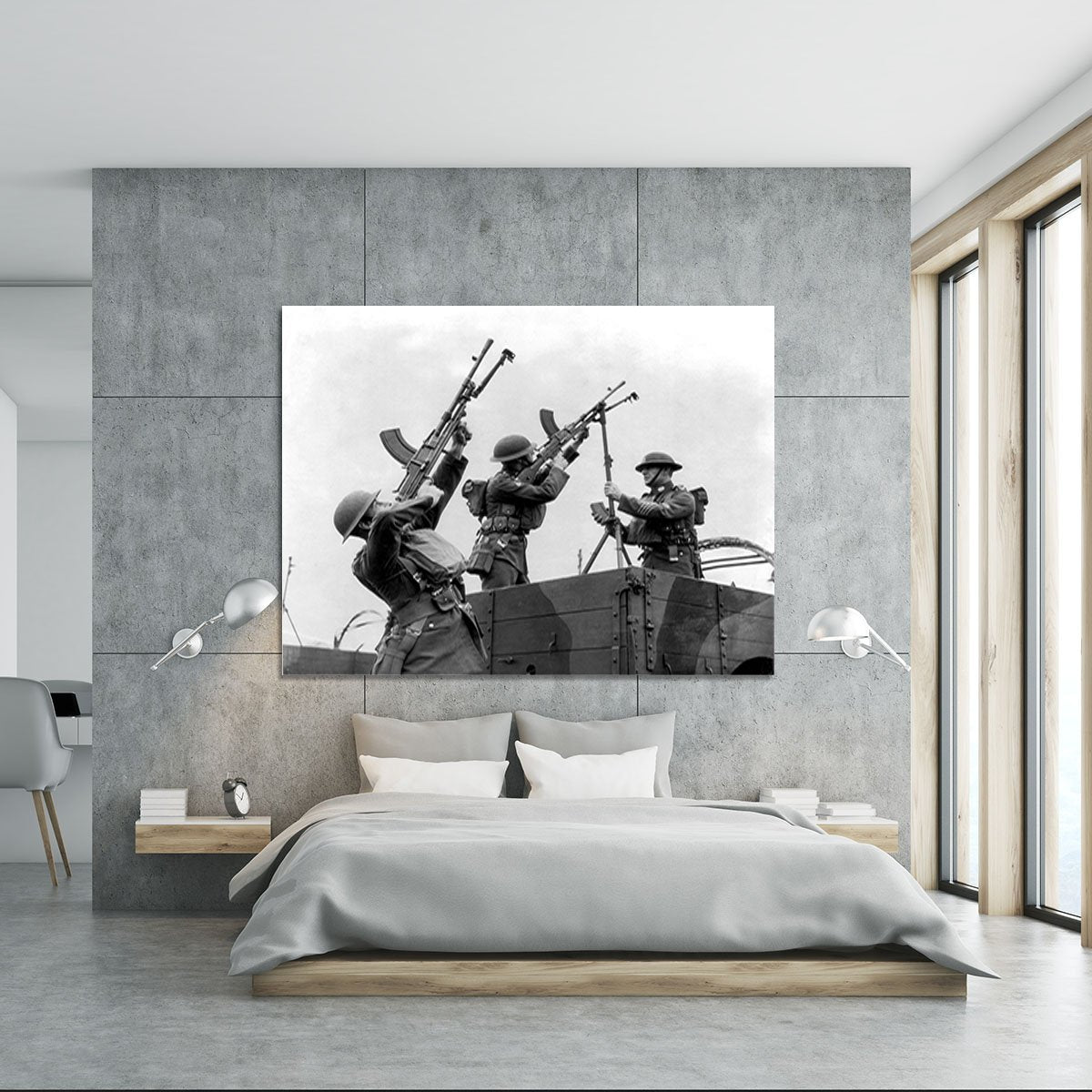 Battalion with anti-aircraft guns Canvas Print or Poster