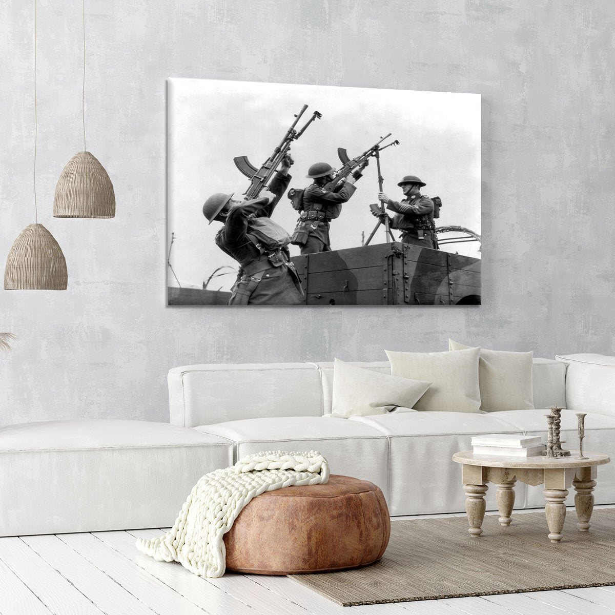 Battalion with anti-aircraft guns Canvas Print or Poster