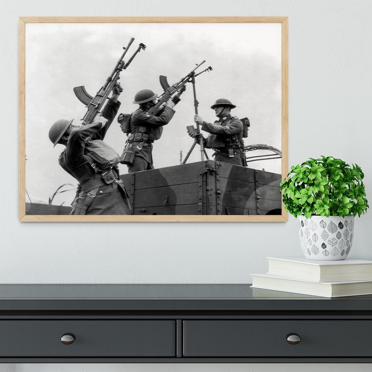 Battalion with anti-aircraft guns Framed Print - Canvas Art Rocks - 4