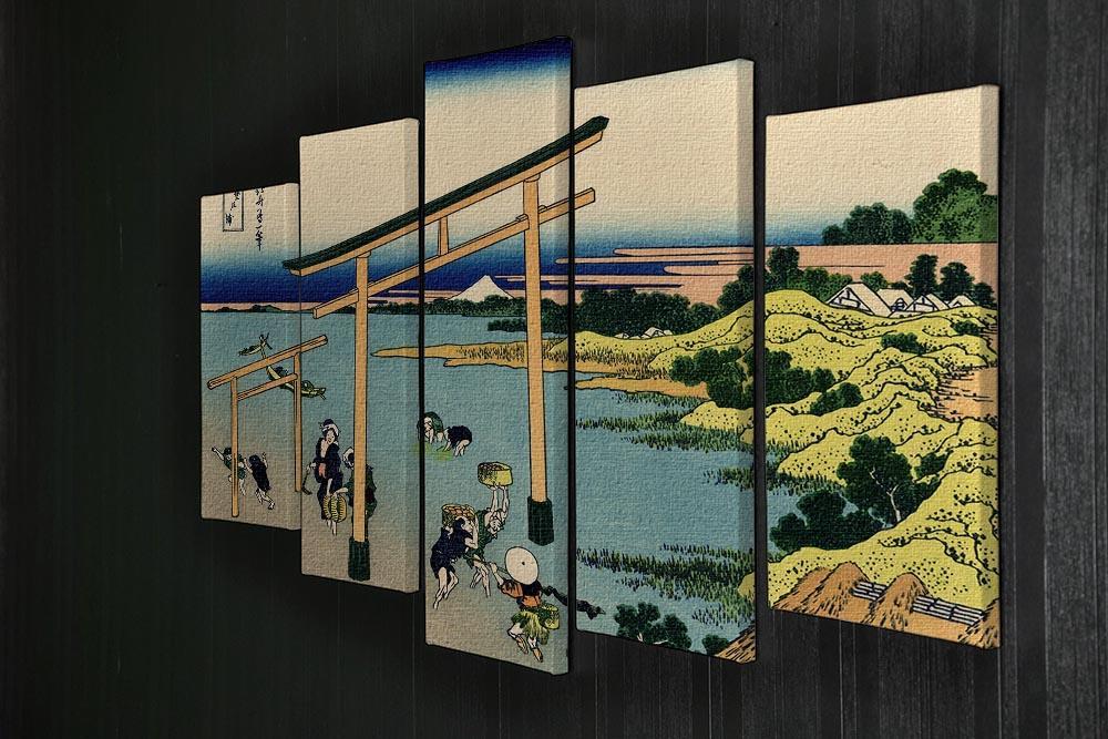Bay of Noboto by Hokusai 5 Split Panel Canvas - Canvas Art Rocks - 2
