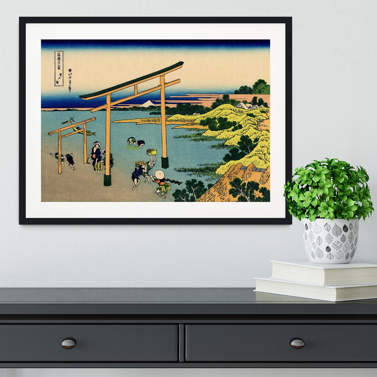 Bay of Noboto by Hokusai Framed Print - Canvas Art Rocks - 1