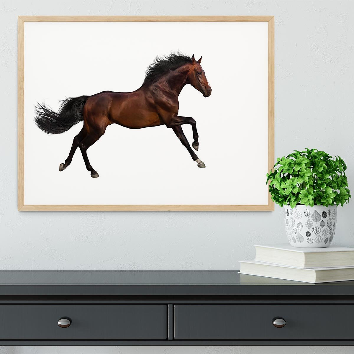 Bay stallion run Framed Print - Canvas Art Rocks - 4