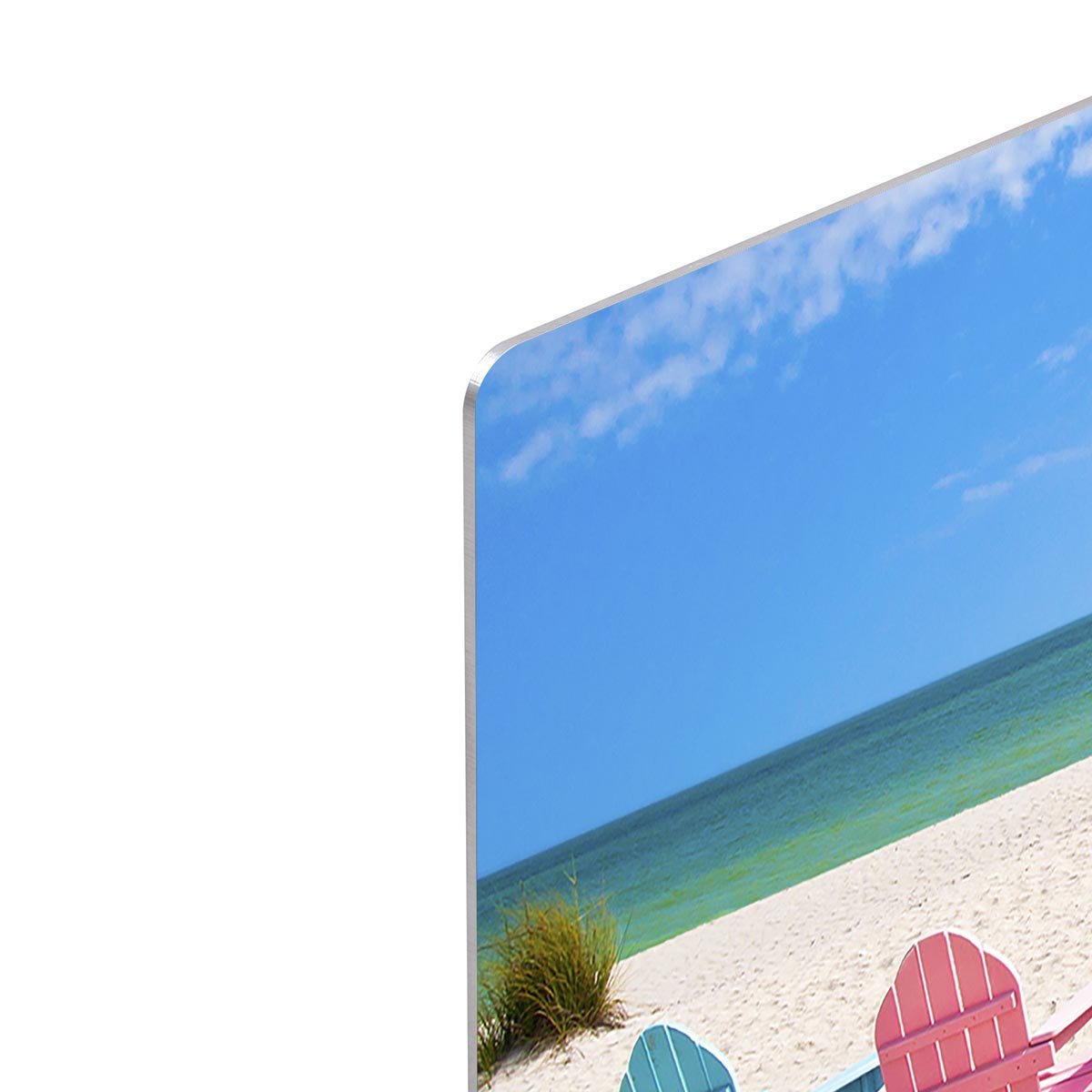 Beach Chairs on a Sun Beach HD Metal Print - Canvas Art Rocks - 4