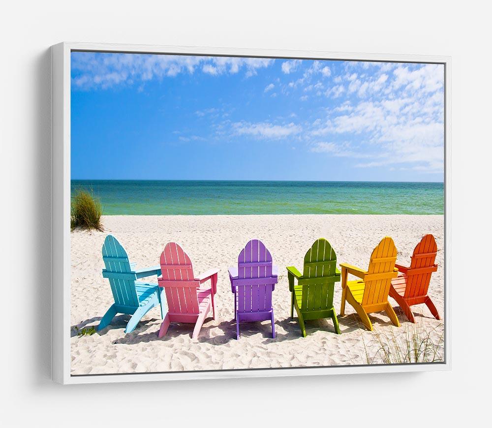 Beach Chairs on a Sun Beach HD Metal Print - Canvas Art Rocks - 7