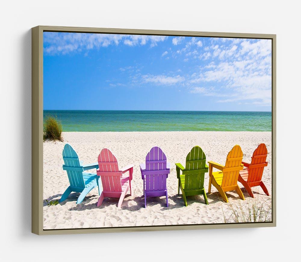 Beach Chairs on a Sun Beach HD Metal Print - Canvas Art Rocks - 8