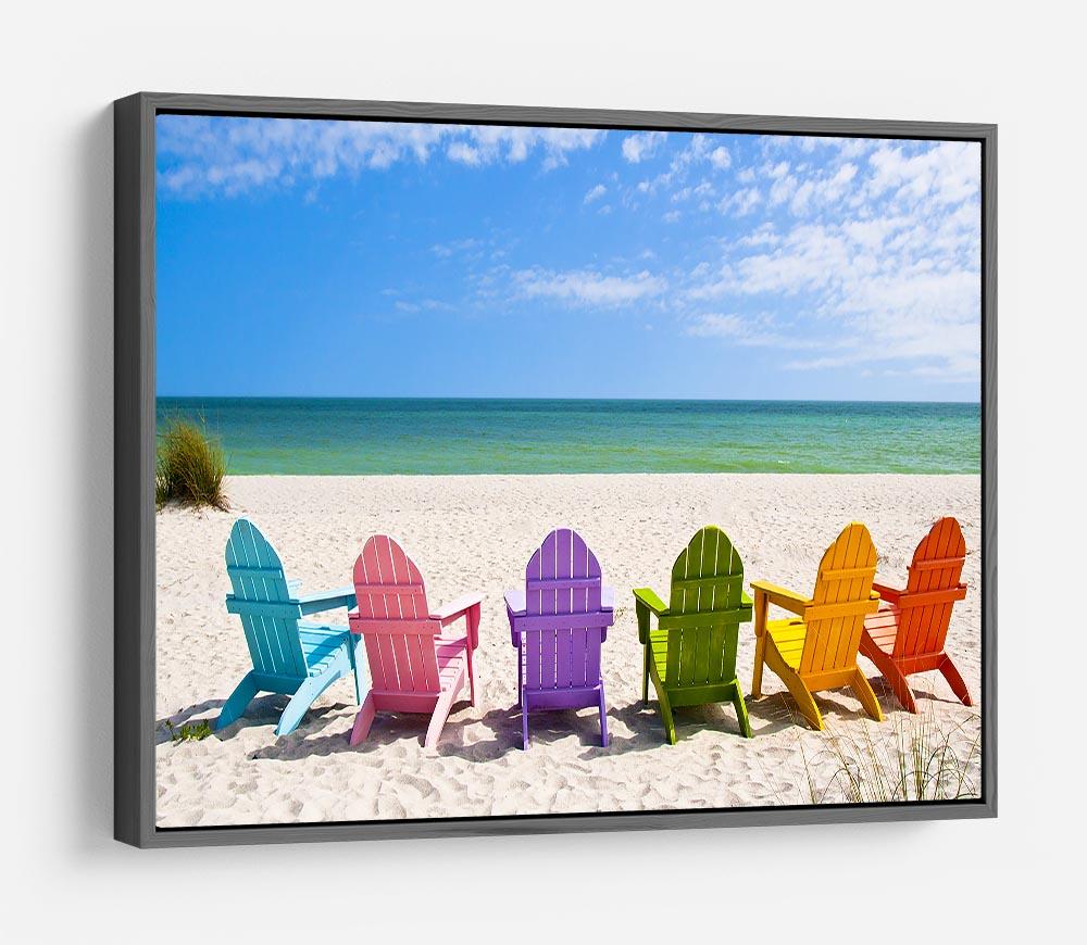Beach Chairs on a Sun Beach HD Metal Print - Canvas Art Rocks - 9