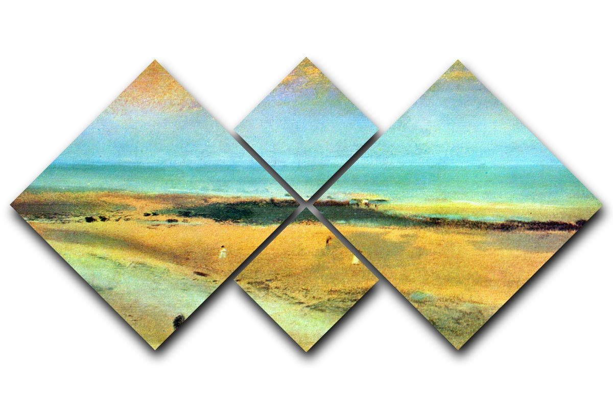 Beach at low tide 1 by Degas 4 Square Multi Panel Canvas - Canvas Art Rocks - 1