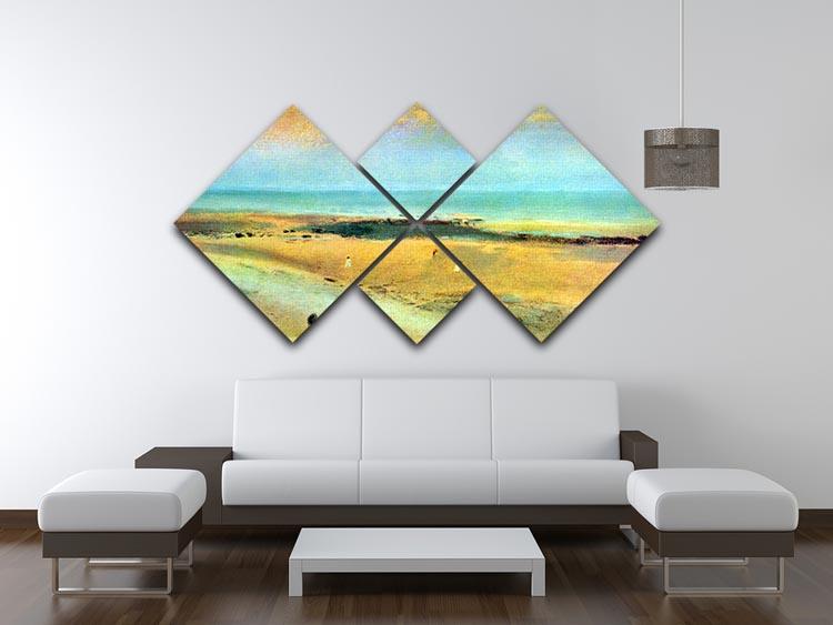 Beach at low tide 1 by Degas 4 Square Multi Panel Canvas - Canvas Art Rocks - 3