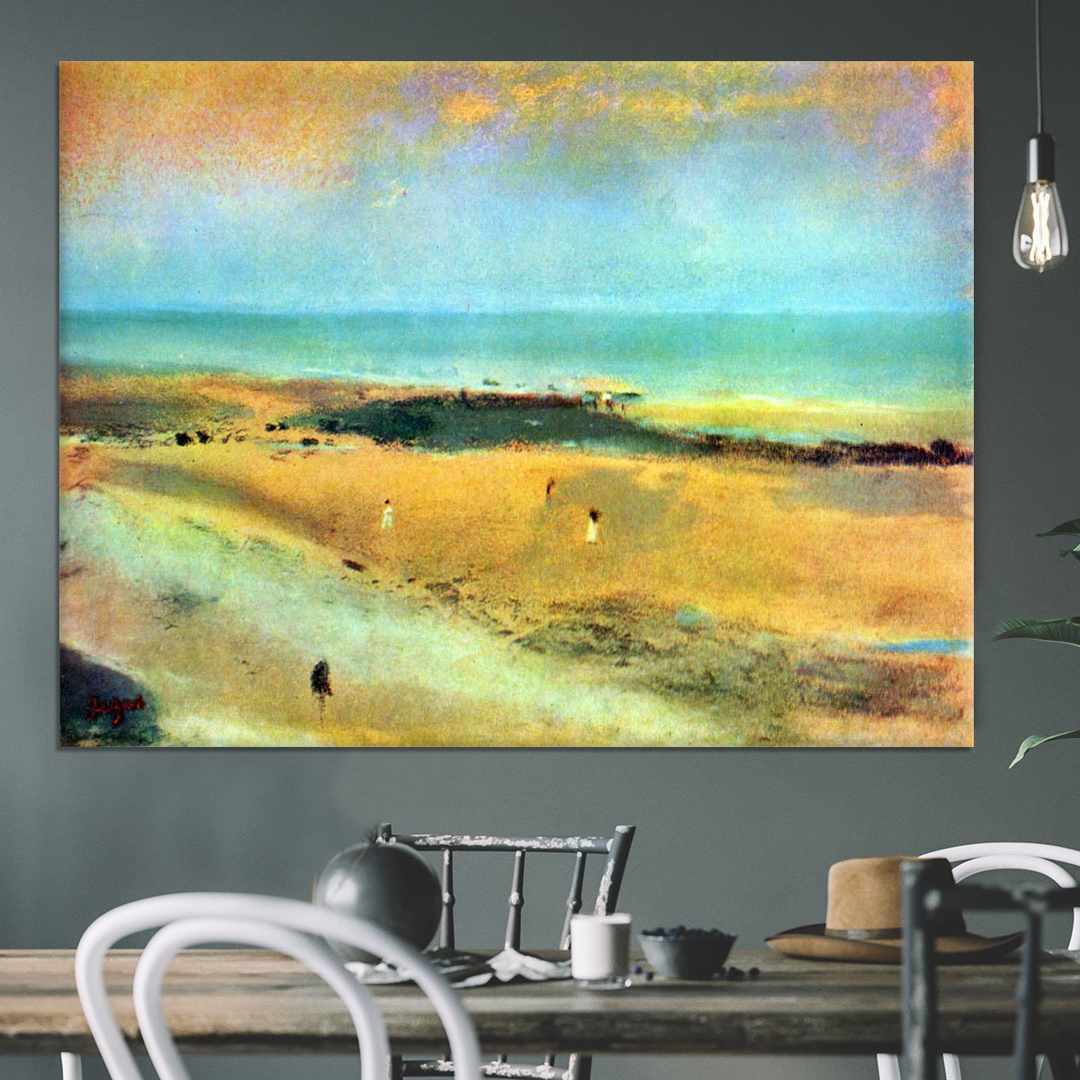 Beach at low tide 1 by Degas Canvas Print or Poster
