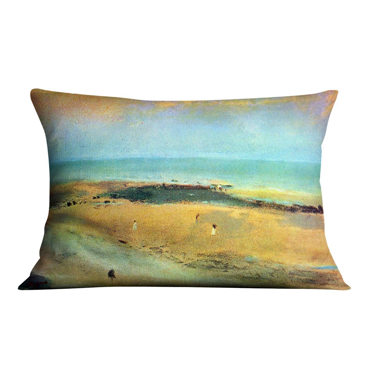 Beach at low tide 1 by Degas Cushion