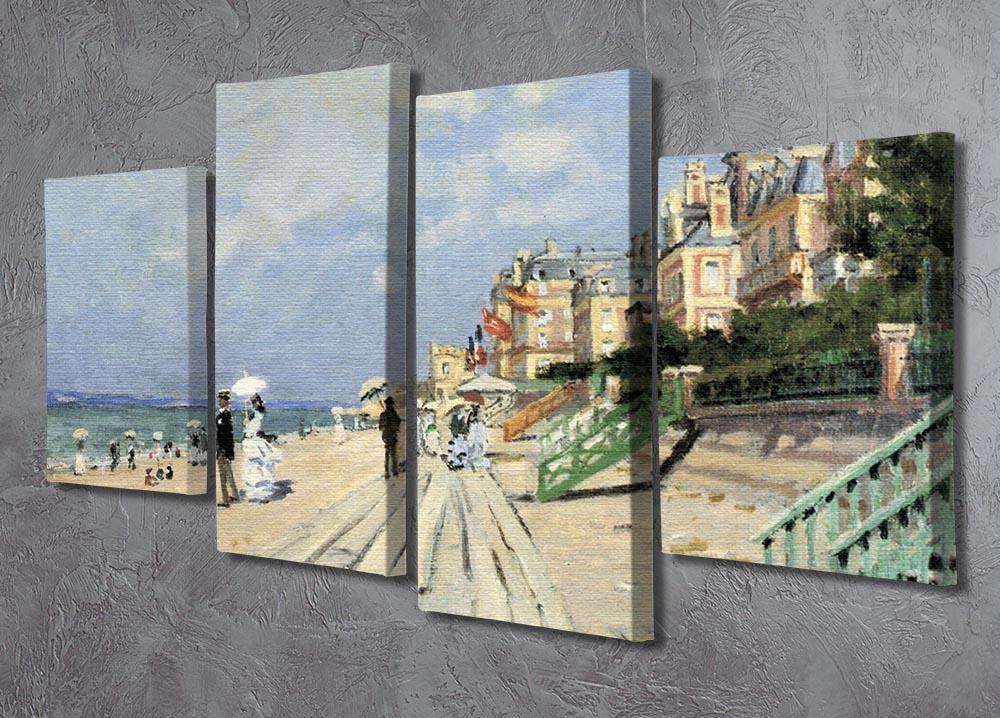 Beach at trouville by Monet 4 Split Panel Canvas - Canvas Art Rocks - 2