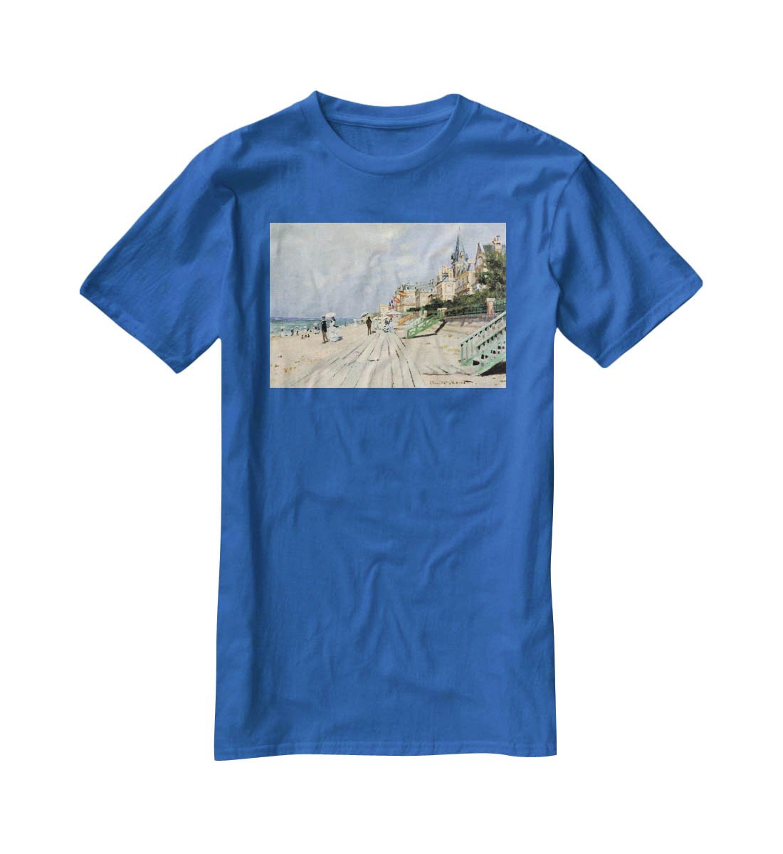 Beach at trouville by Monet T-Shirt - Canvas Art Rocks - 2