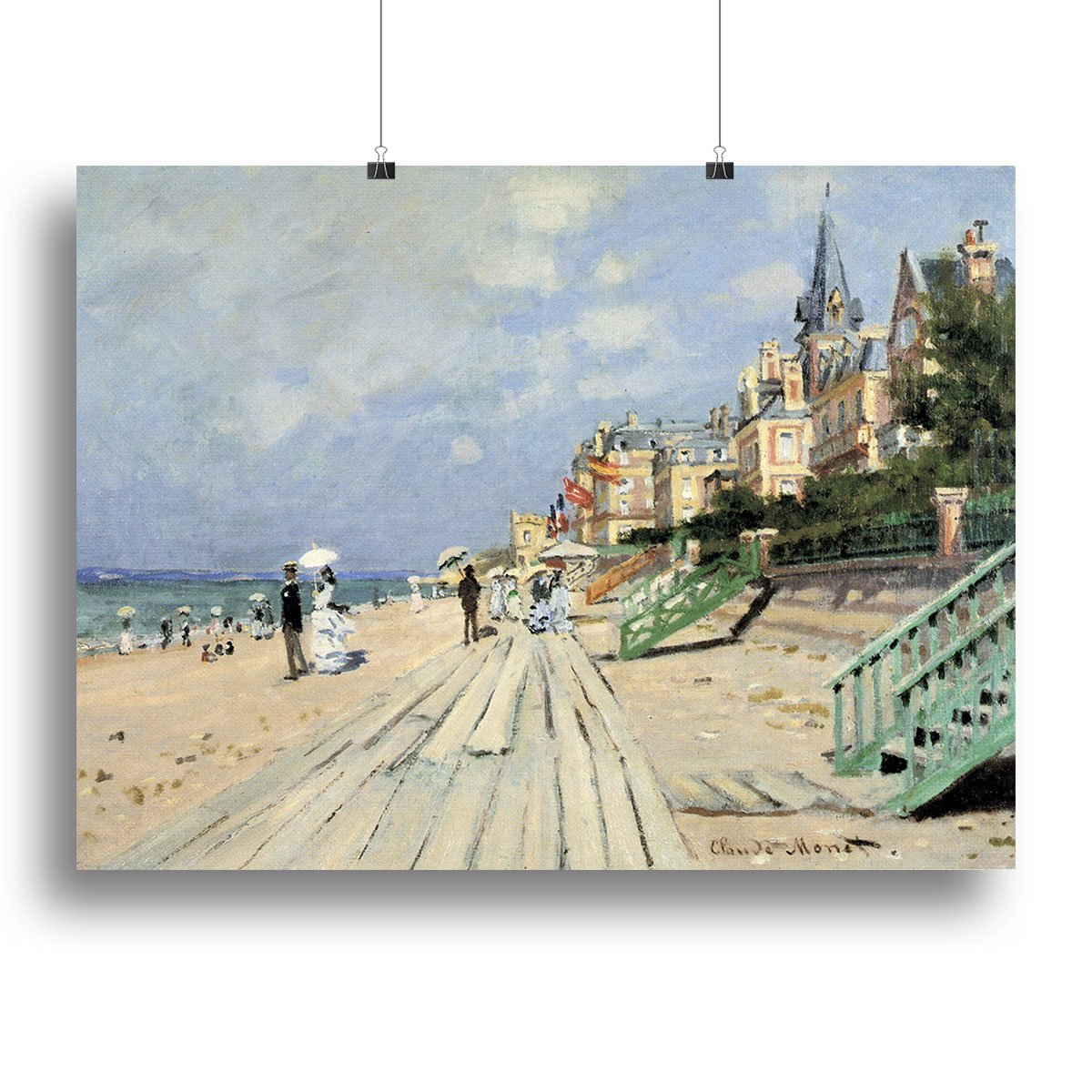 Beach at trouville by Monet Canvas Print or Poster