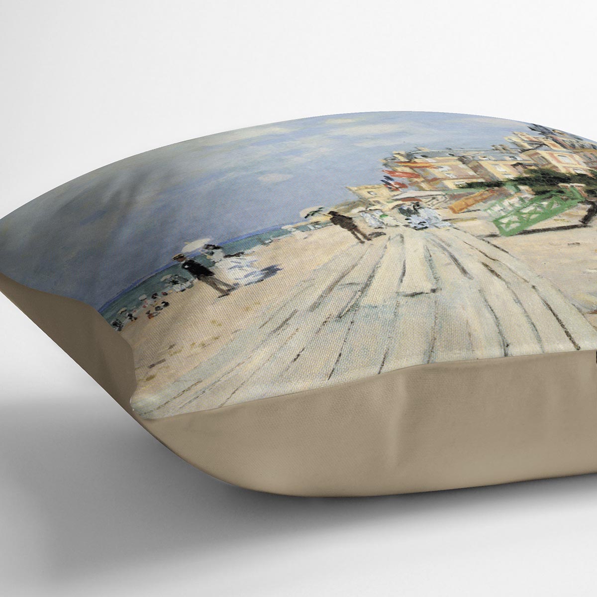 Beach at trouville by Monet Cushion