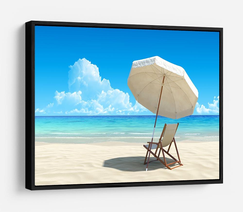 Beach chair and umbrella on idyllic tropical sand beach HD Metal Print - Canvas Art Rocks - 6