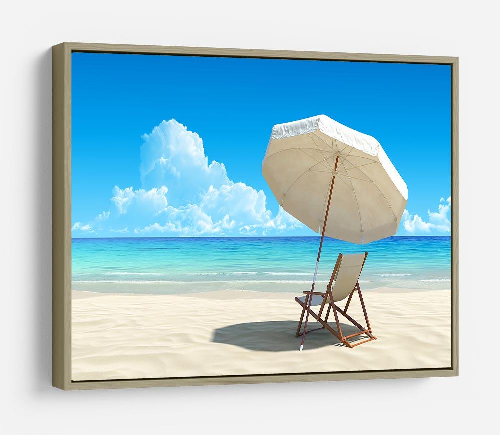 Beach chair and umbrella on idyllic tropical sand beach HD Metal Print - Canvas Art Rocks - 8