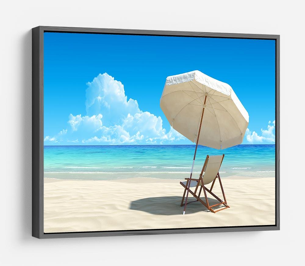 Beach chair and umbrella on idyllic tropical sand beach HD Metal Print - Canvas Art Rocks - 9