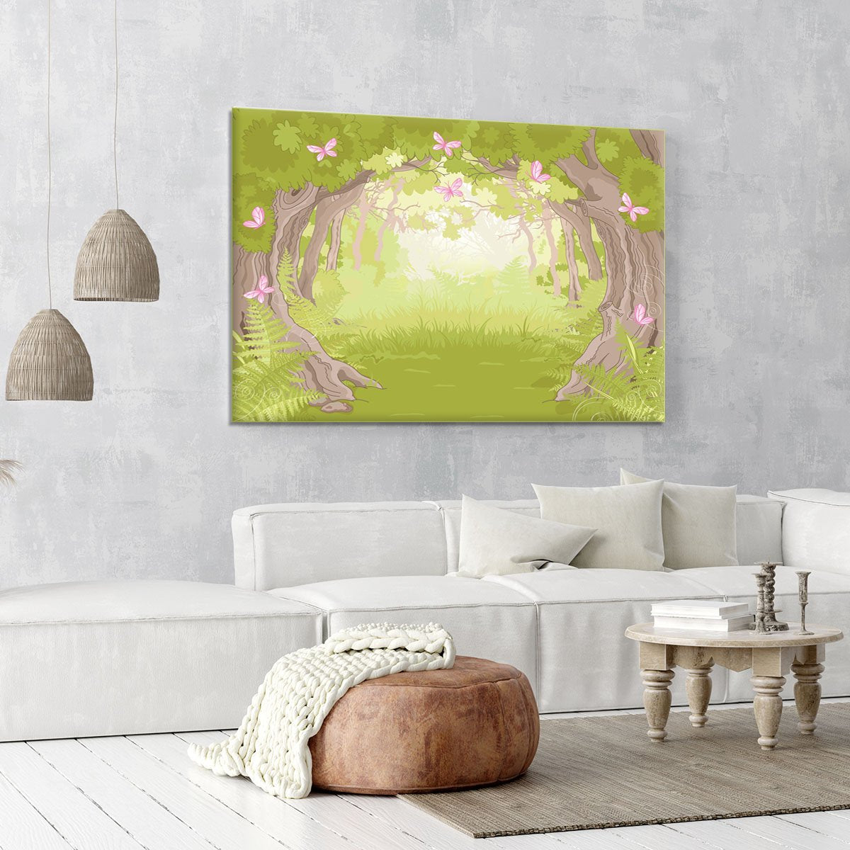 Beautiful Glade in the Magic forest Canvas Print or Poster