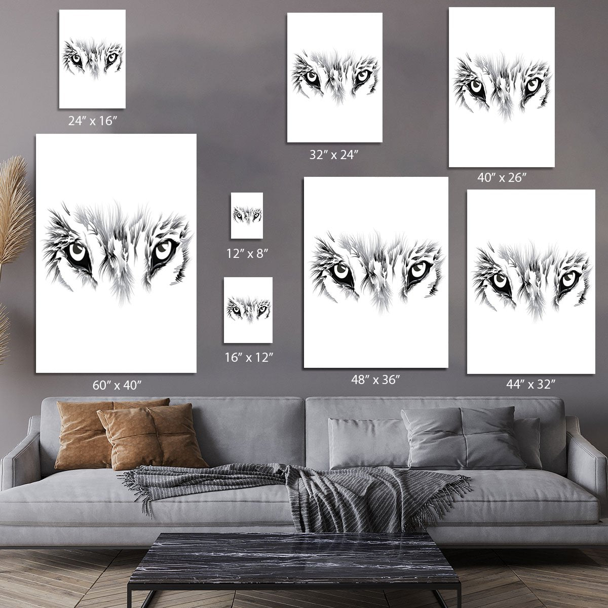 Beautiful Wolf face illustration Canvas Print or Poster