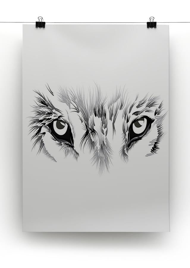 Beautiful Wolf face illustration Canvas Print or Poster - Canvas Art Rocks - 2