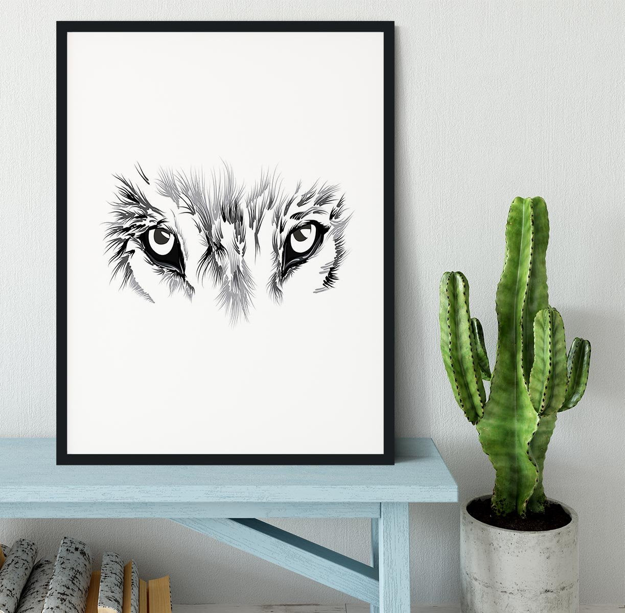 Beautiful Wolf face illustration Framed Print - Canvas Art Rocks - 1
