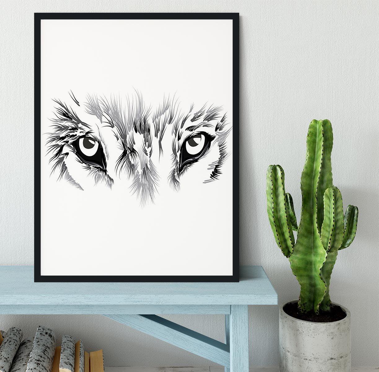 Beautiful Wolf face illustration Framed Print - Canvas Art Rocks - 2