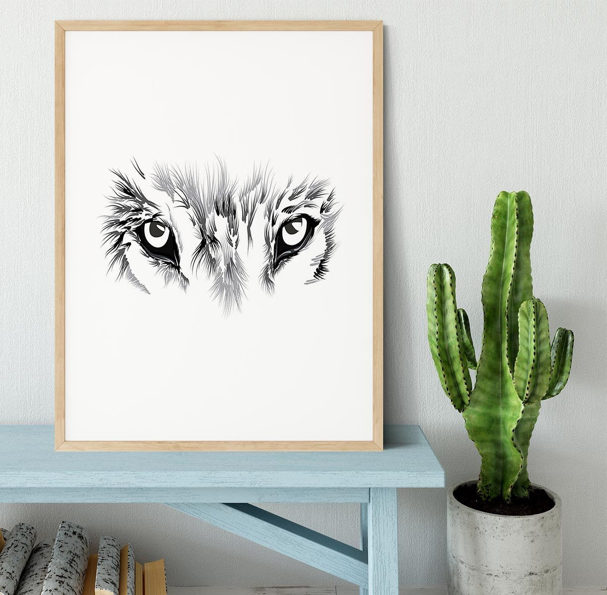 Beautiful Wolf face illustration Framed Print - Canvas Art Rocks - 3
