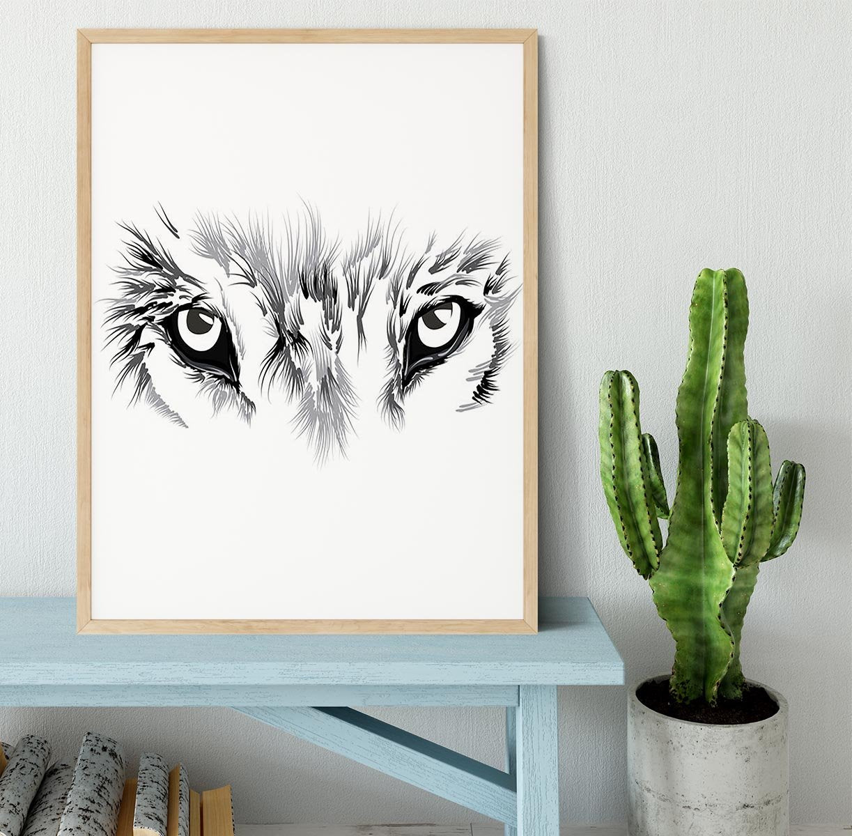 Beautiful Wolf face illustration Framed Print - Canvas Art Rocks - 4